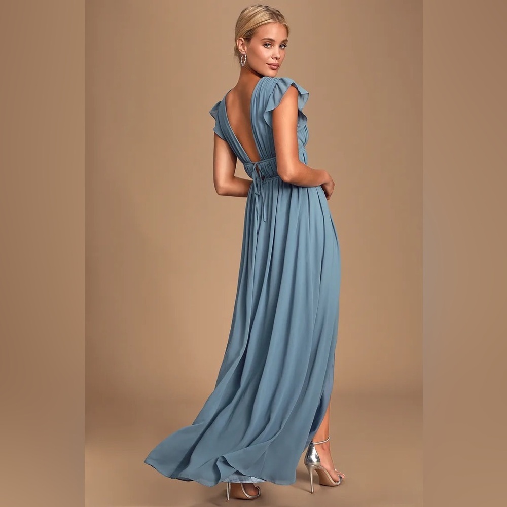 NWT Lulu’s I’m All Yours Chiffon Maxi Dress size XS - Picture 2 of 13